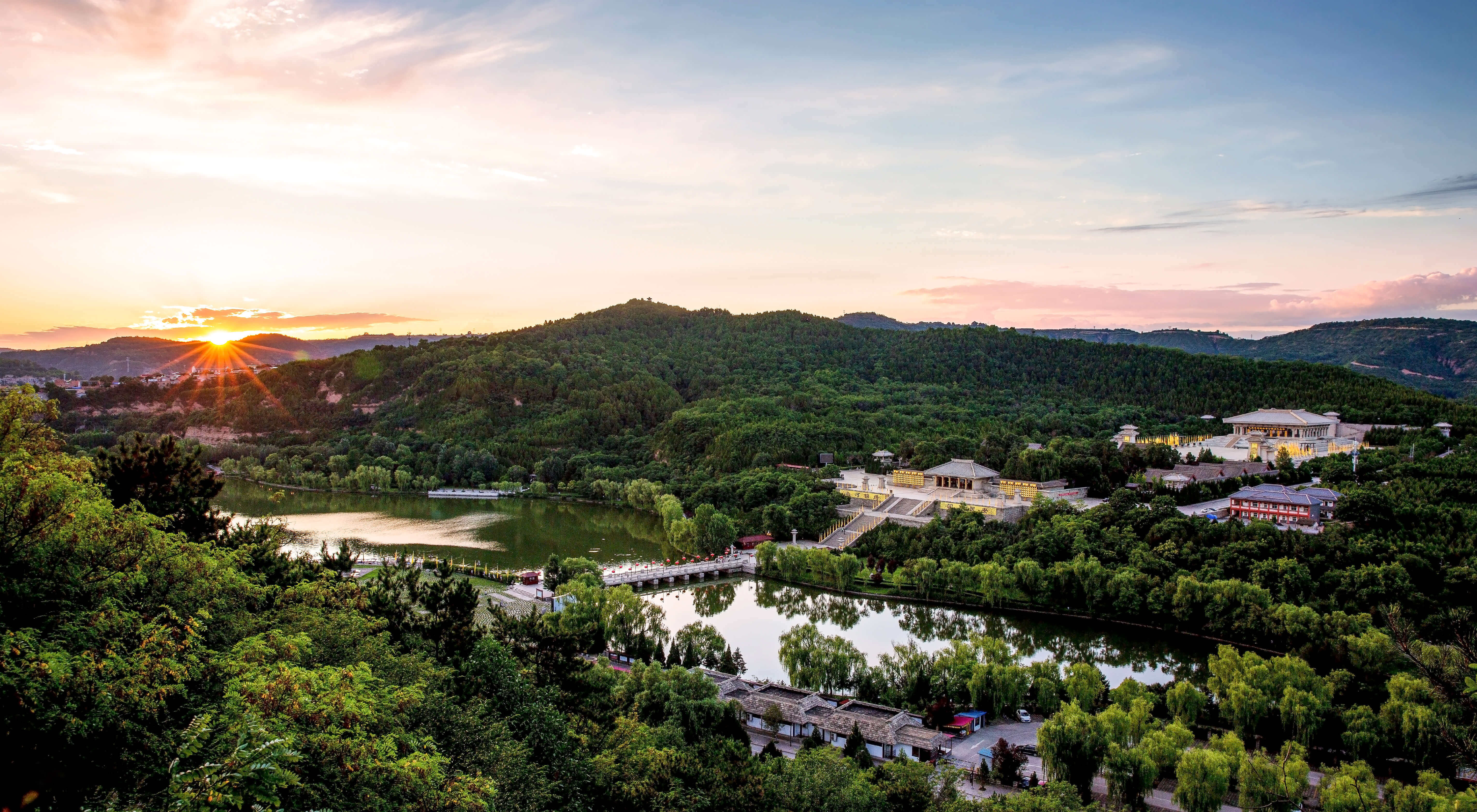 陕西黄帝陵鸟瞰图