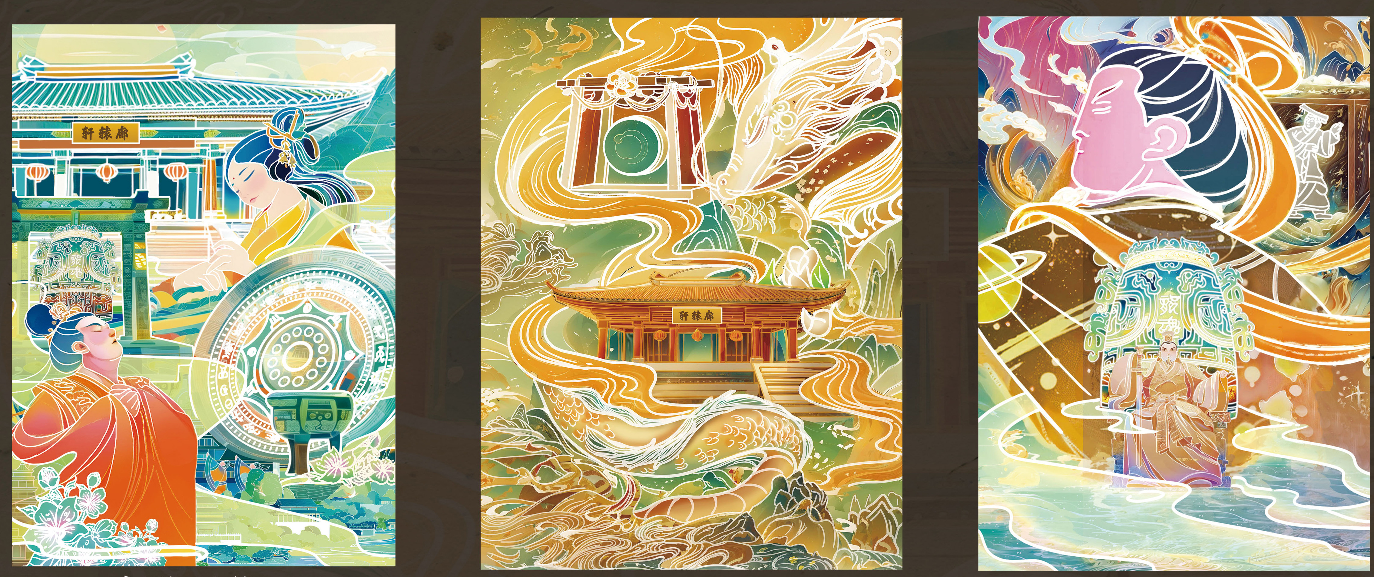 帝陵古韵：西安黄帝陵插画创意_0